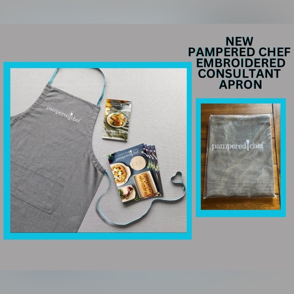 New Pampered Chef Consultant Apron Embroidered
Wording Spoon 100% Cotton Sealed - Picture 1 of 7